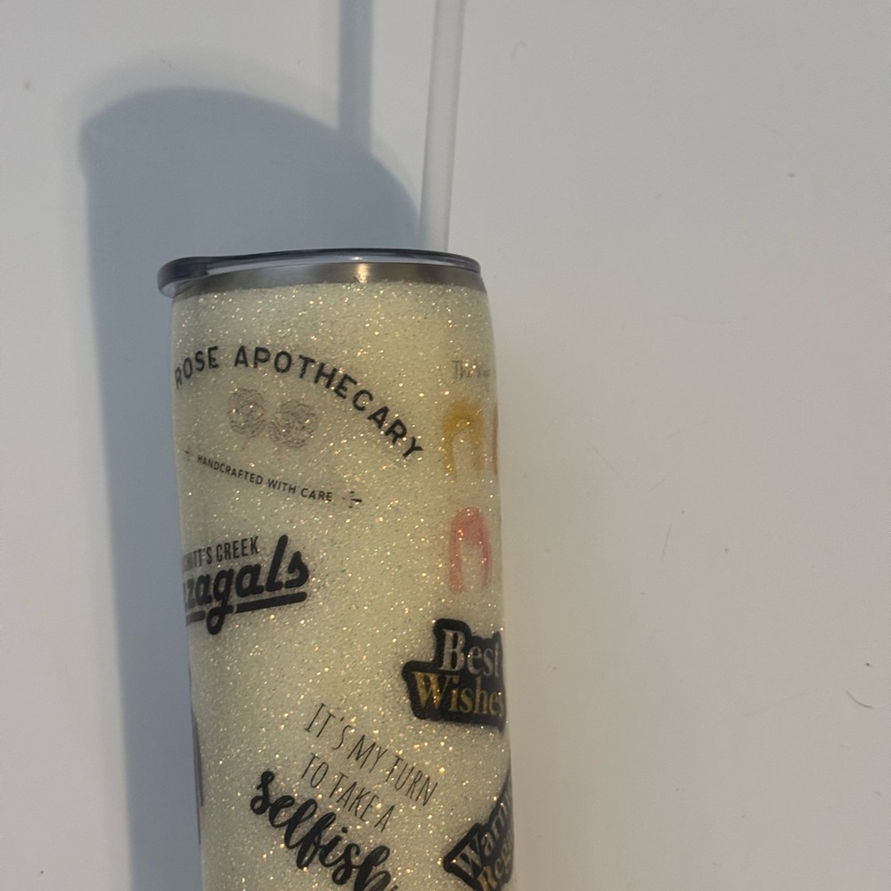 Rose Apothecary Glitter Tumbler with Fun Quotes